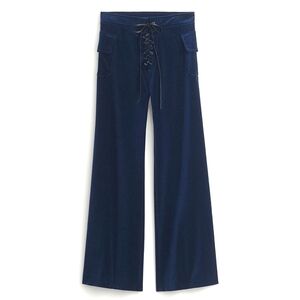 Zara Kate Moss Velvet Wide Pants Blue Size S